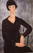 Amedeo Modigliani Seated woman in blue dress France oil painting artist